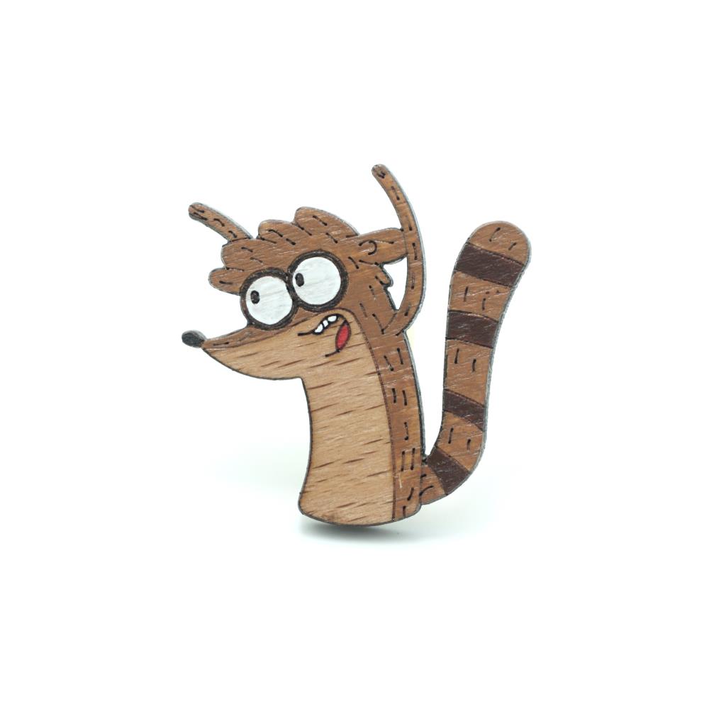 Rigby Ahşap El Boyaması Broş 