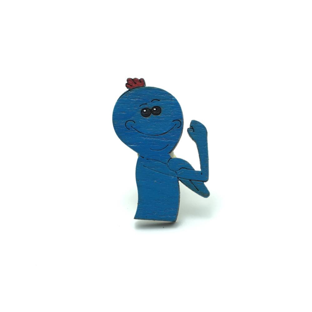 Mr. Meeseeks Ahşap El Boyaması Broş 