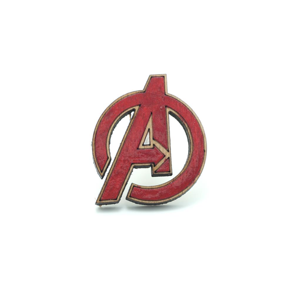 Avengers Ahşap El Boyaması Broş 