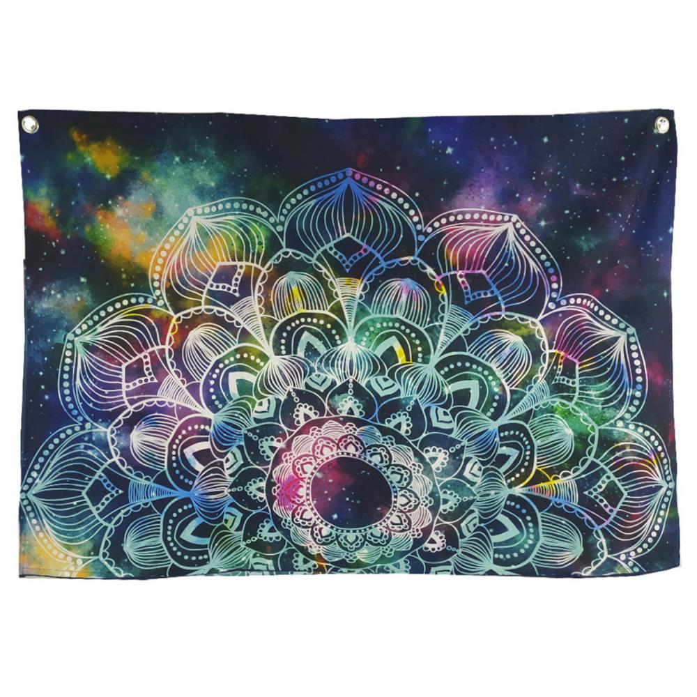 Rengarenk Mandala Duvar Halısı (94cm X 67cm) 